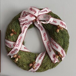 Festive Green Christmas Wreath with Red Accents